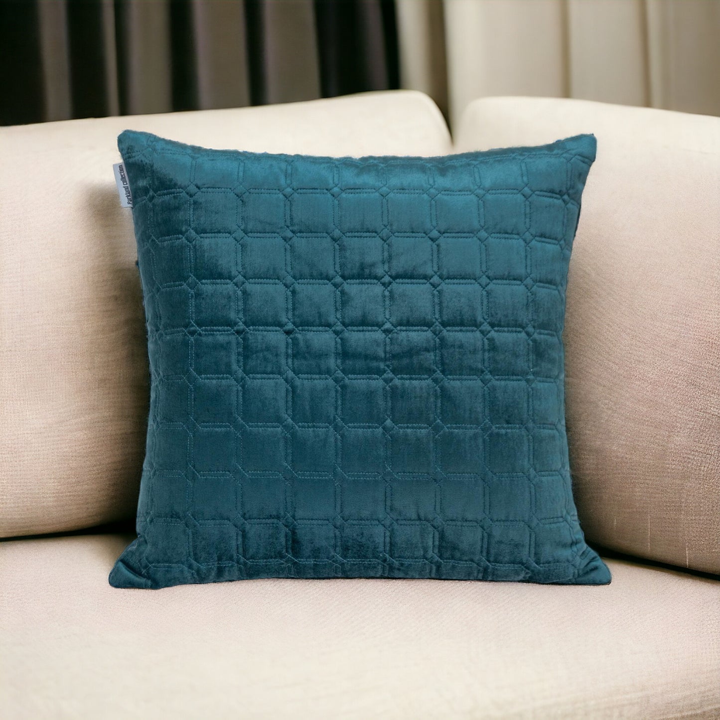 20" Teal Cotton Blend Throw Pillow-0