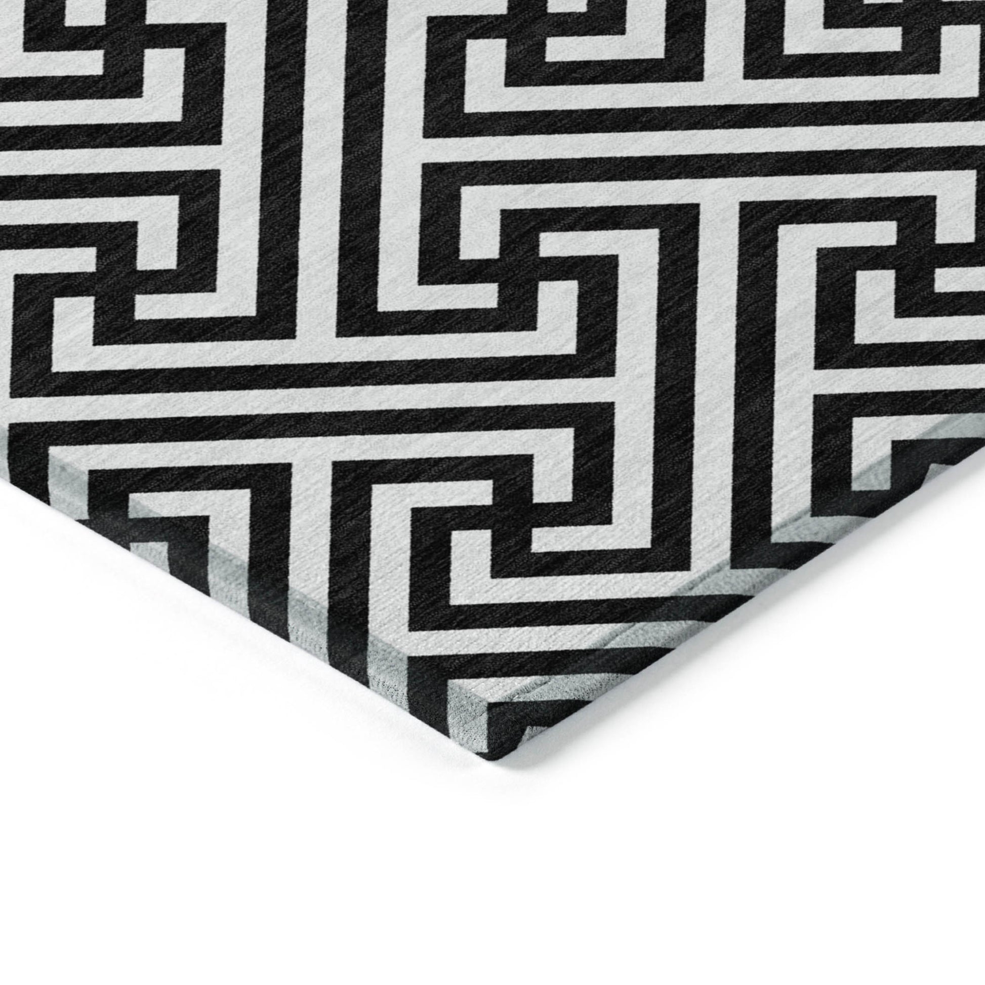 9' X 12' Black And Ivory Geometric Washable Indoor Outdoor Area Rug-3