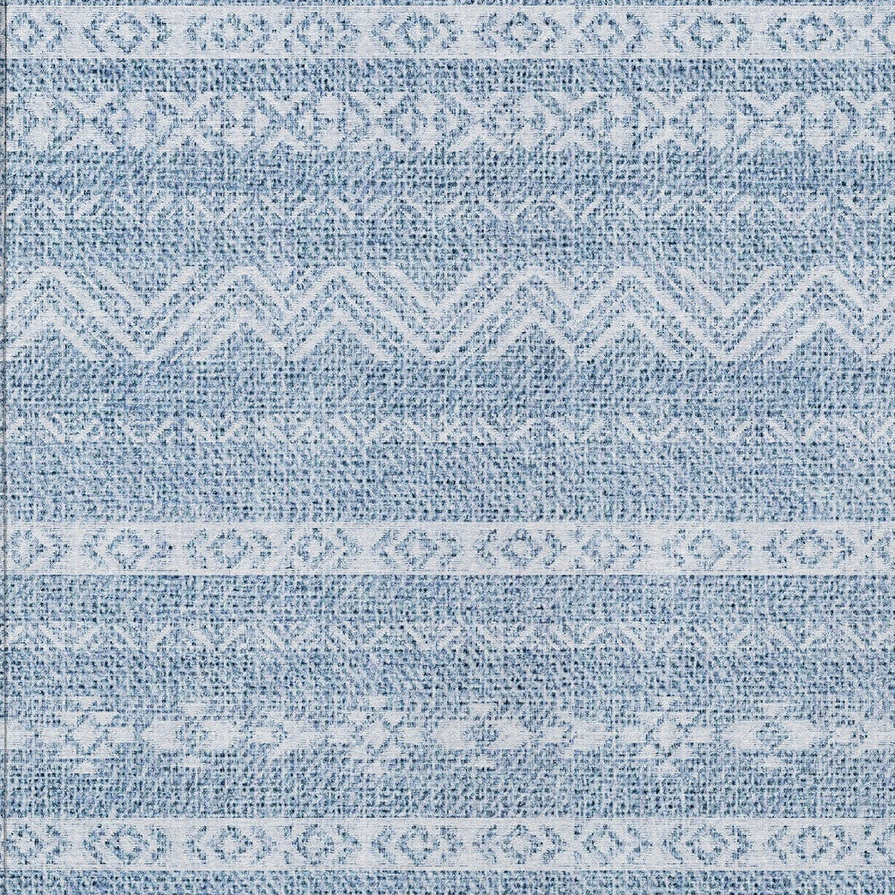 3' X 5' Blue And Denim Blue Southwestern Washable Indoor Outdoor Area Rug-4