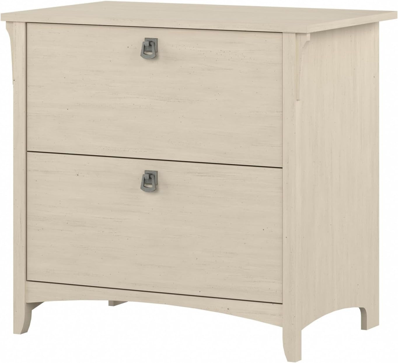 Bush Furniture Salinas 2 Drawer Lateral File Cabinet in Antique White, Home Office Storage Solution, Organizer with Drawers for Workspace, Filing Unit-0