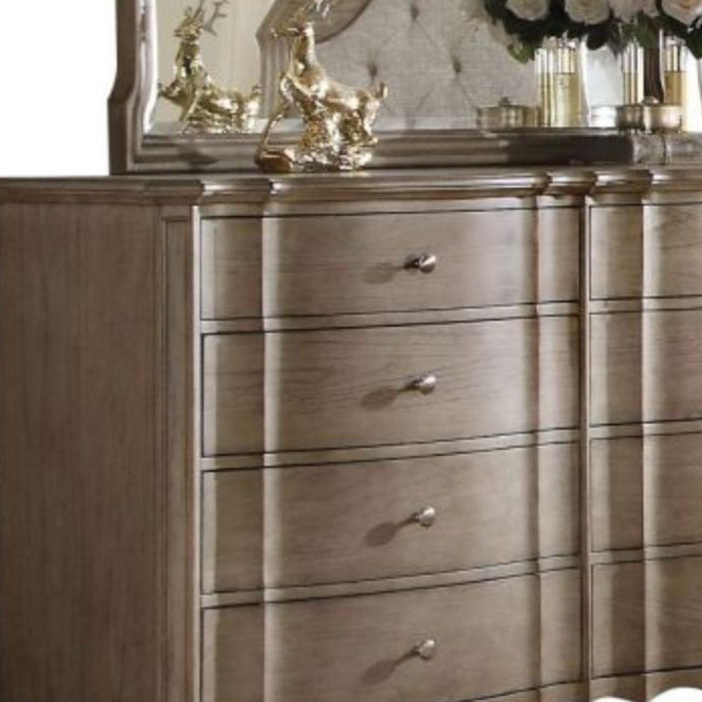 64" Taupe Solid and Manufactured Wood Eight Drawer Double Dresser-6