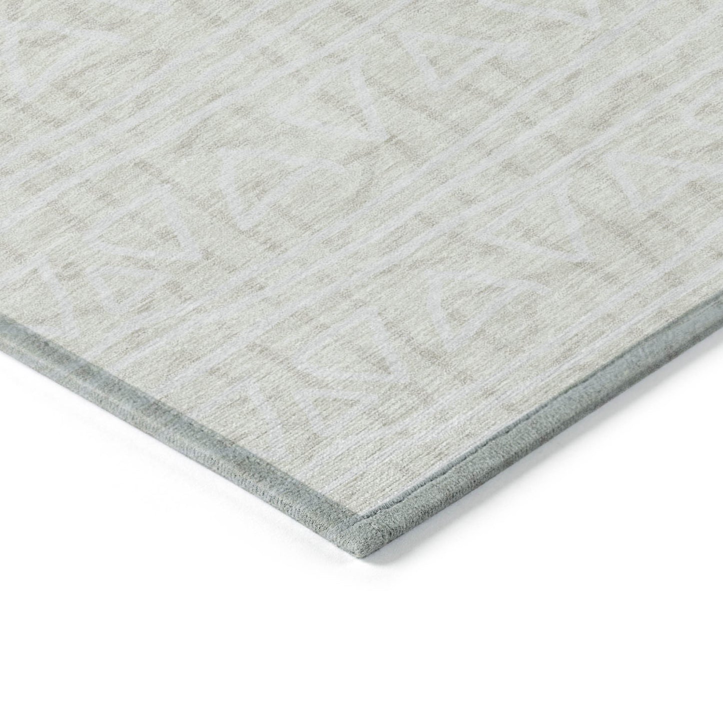 3' X 5' Ivory And Beige Geometric Washable Indoor Outdoor Area Rug-3