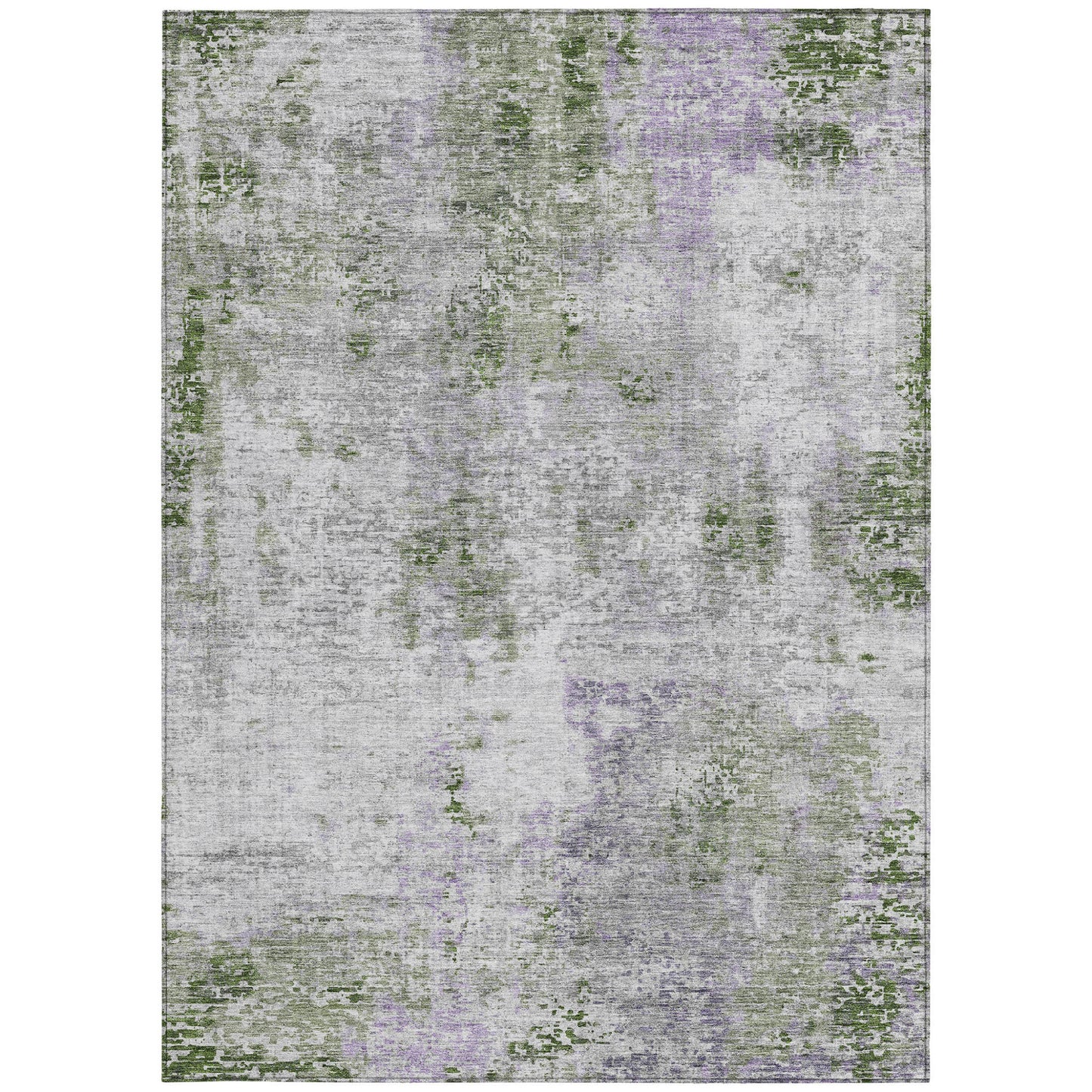 3' X 5' Olive Green And Gray Abstract Washable Indoor Outdoor Area Rug-6